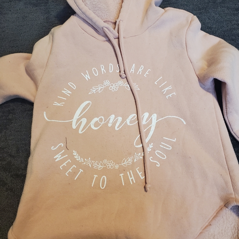 pink hoodie